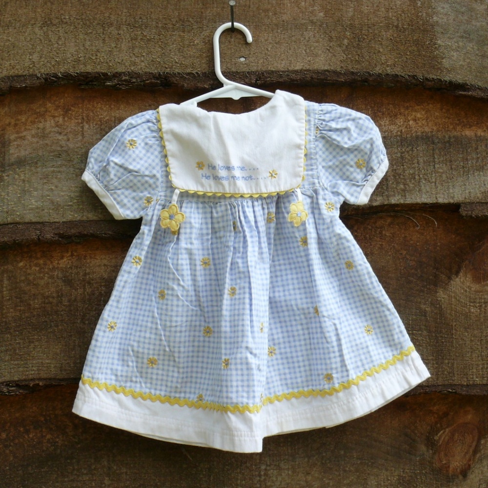 Vintage 2Pc. Blue Check Dress Outfit By Okie Dokie